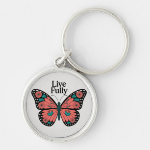 Inspirational/ Butterfly/Live Fully Key Ring