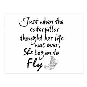 Inspirational Butterfly Quote Postcard