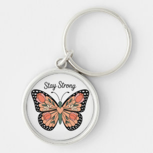 Inspirational Butterfly/Stay Strong Key Ring