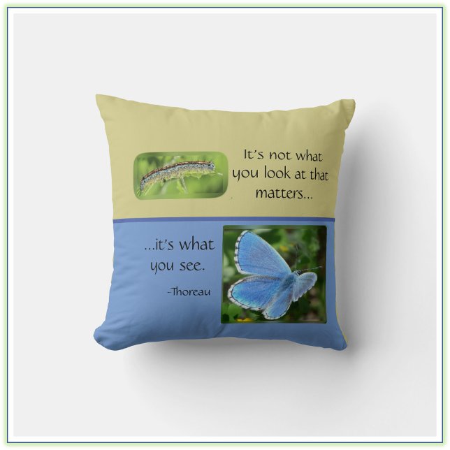 Inspirational Butterfly Thoreau Quote Cushion (Creator Uploaded)