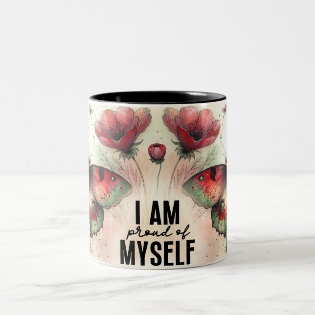 Inspirational Butterfly Wrap Two-Tone Coffee Mug (Center)