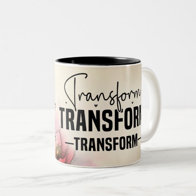 Inspirational Butterfly Wrap Two-Tone Coffee Mug (Front Right)