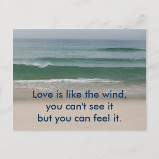 Inspirational card : Love is like the wind