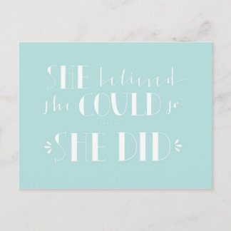 Inspirational Card - "She Believed"