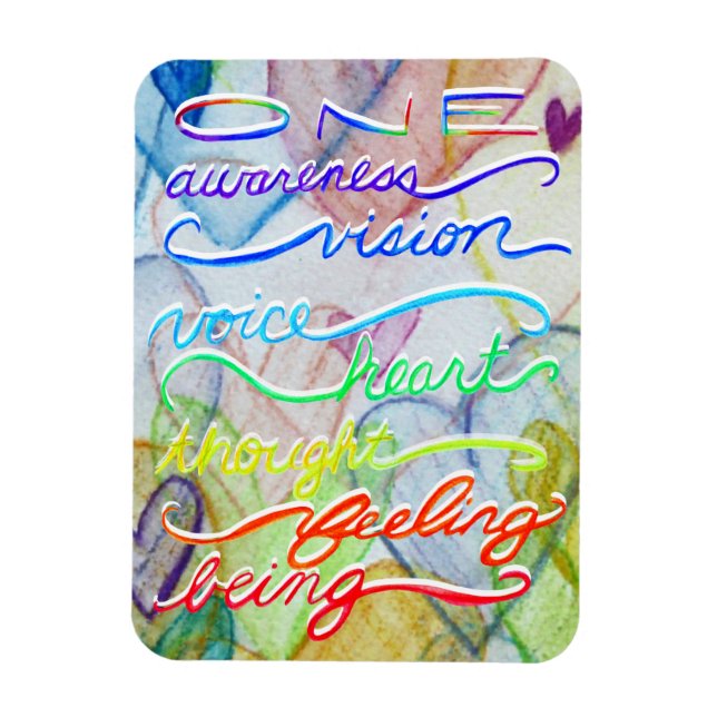 Inspirational Chakra Rainbow Words Art Magnets (Vertical)