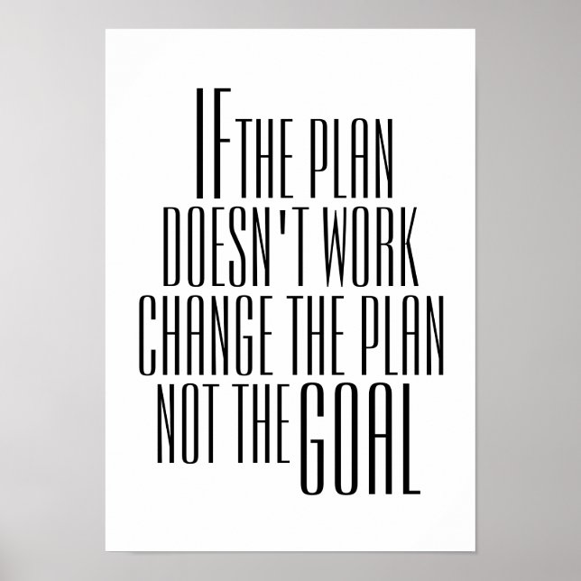 Inspirational "Change the Plan" Quote Poster (Front)