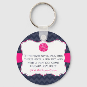 Inspirational Chevron Skipping Stones Keychain