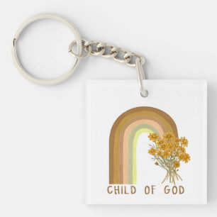 Inspirational child God word art Key Ring
