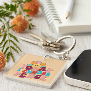 Inspirational Choose Peace Wordart Keychain