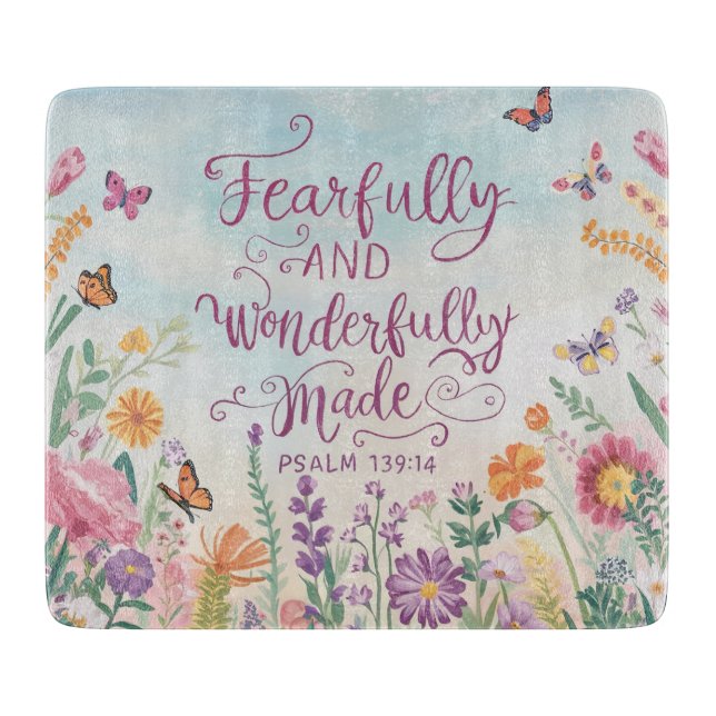 Inspirational Christian Bible Verse Cutting Board (Front)