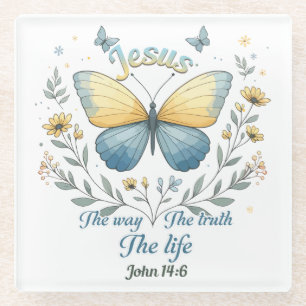 Inspirational Christian Bible Verse Glass Coaster