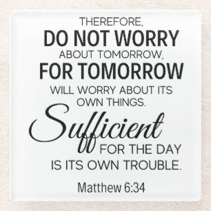 Inspirational Christian Bible Verse Glass Coaster