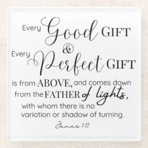 Inspirational Christian Bible Verse Glass Coaster