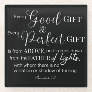 Inspirational Christian Bible Verse Glass Coaster
