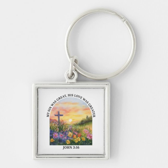 Inspirational Christian Bible Verse Key Ring (Front)
