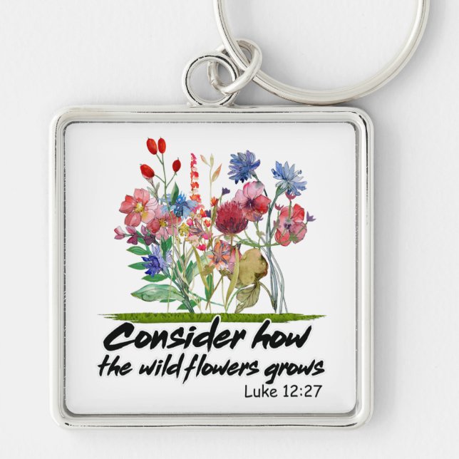 Inspirational Christian Bible Verse Key Ring (Front)