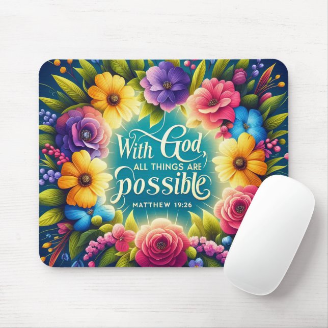 inspirational Christian Bible Verse Mouse Pad (With Mouse)