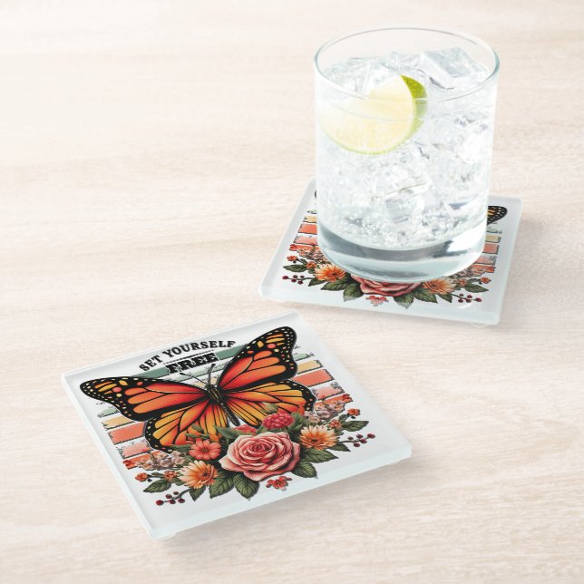 Inspirational Christian Bible Verse///Scripture Glass Coaster (Angled)