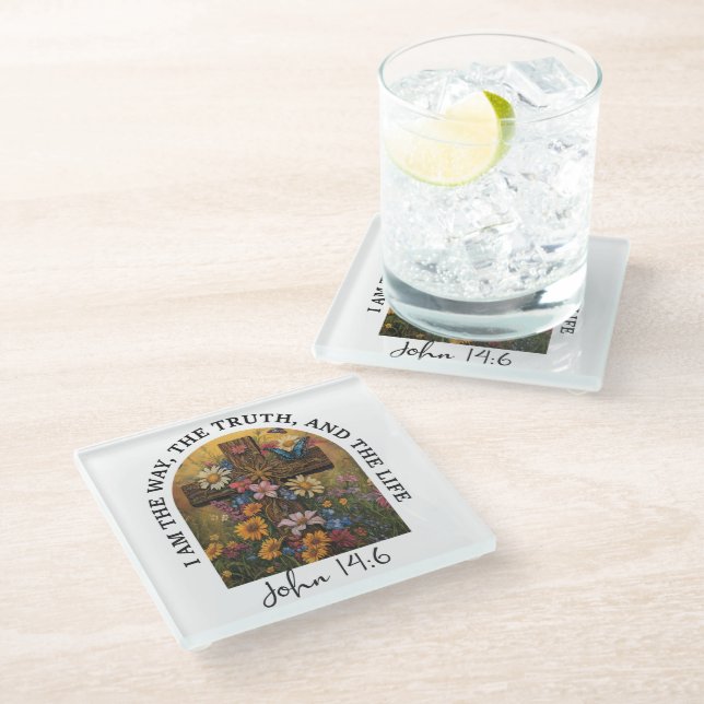 Inspirational Christian Bible Verse///Scripture Glass Coaster (Angled)