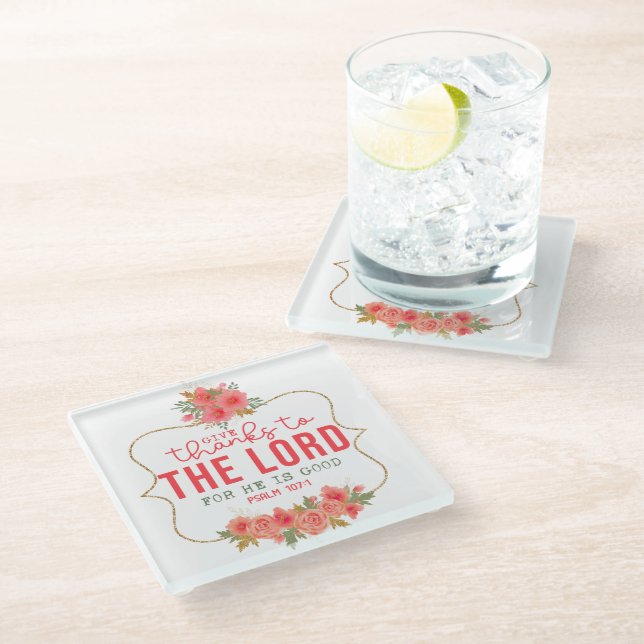 Inspirational Christian Bible Verse///Scripture Glass Coaster (Angled)