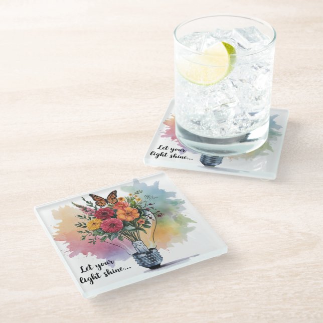 Inspirational Christian Bible Verse /Scripture Glass Coaster (Angled)