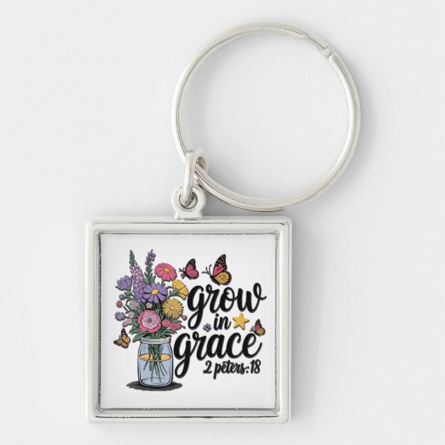 Inspirational Christian Bible Verse /Scripture Key Ring (Front)