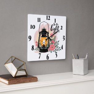 Inspirational Christian Bible Verse /Scripture Square Wall Clock