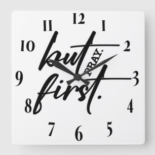 Inspirational Christian Bible Verse Square Wall Clock