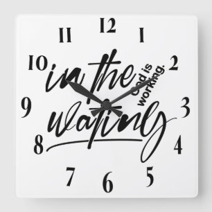 Inspirational Christian Bible Verse Square Wall Clock