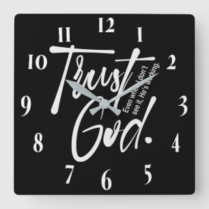 Inspirational Christian Bible Verse Square Wall Clock