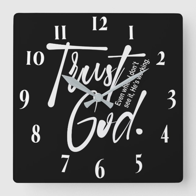 Inspirational Christian Bible Verse Square Wall Clock (Front)