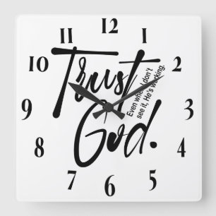 Inspirational Christian Bible Verse Square Wall Clock