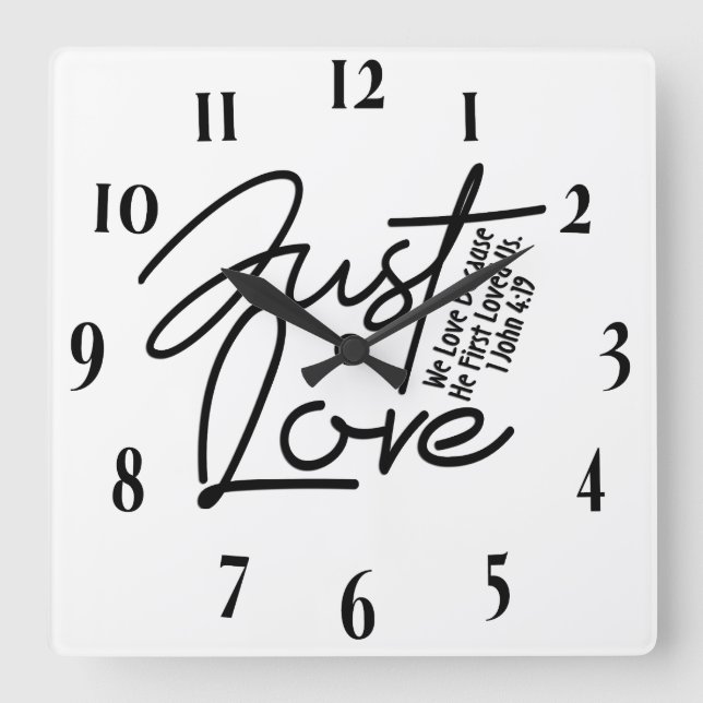 Inspirational Christian Bible Verse Square Wall Clock (Front)