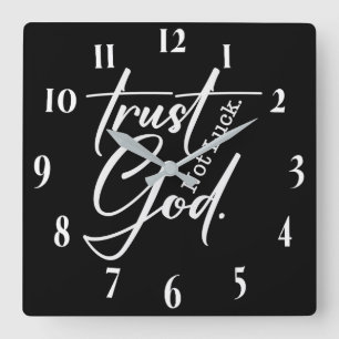Inspirational Christian Bible Verse Square Wall Clock
