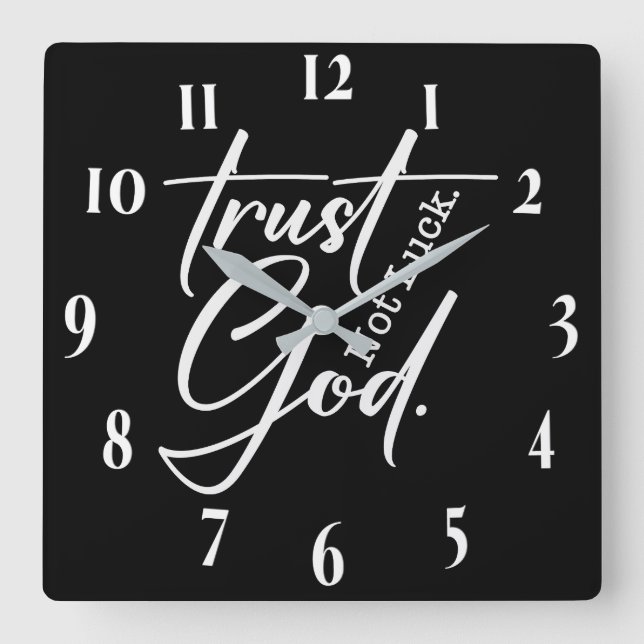 Inspirational Christian Bible Verse Square Wall Clock (Front)