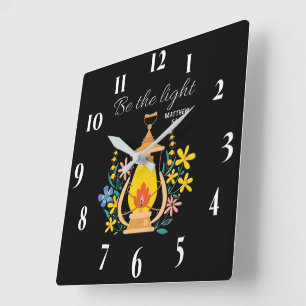 Inspirational Christian Bible Verse Square Wall Clock