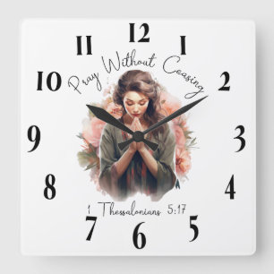 Inspirational Christian Bible Verse Square Wall Clock