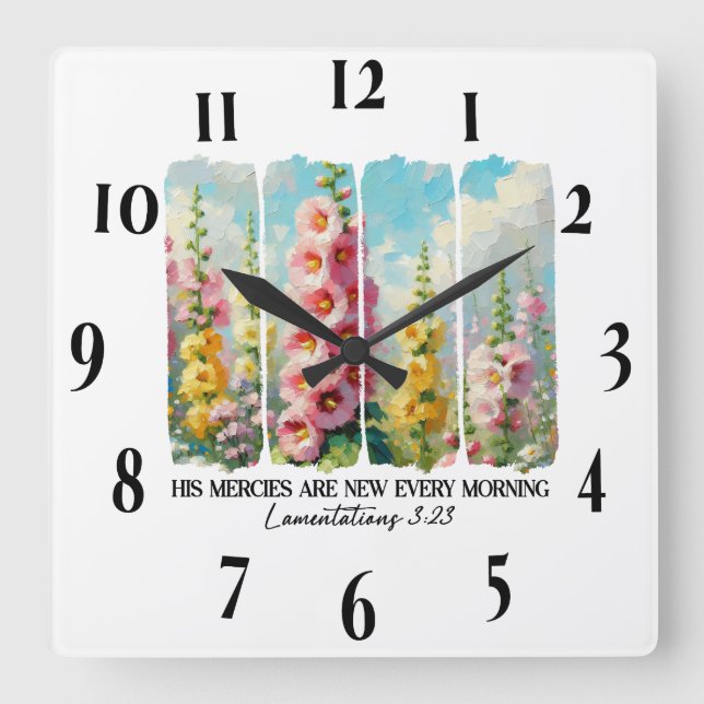 Inspirational Christian Bible Verse Square Wall Clock (Front)