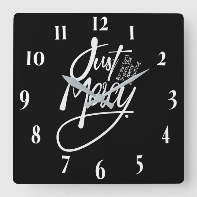 Inspirational Christian Bible Verse Square Wall Clock (Front)