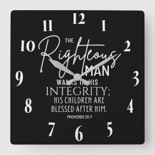 Inspirational Christian Bible Verse Square Wall Clock