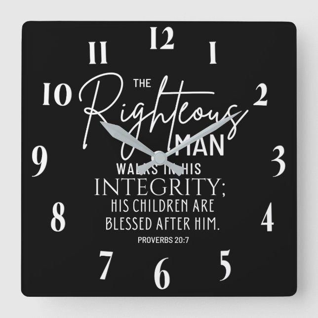 Inspirational Christian Bible Verse Square Wall Clock (Front)