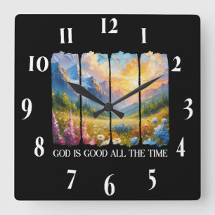 Inspirational Christian Bible Verse Square Wall Clock