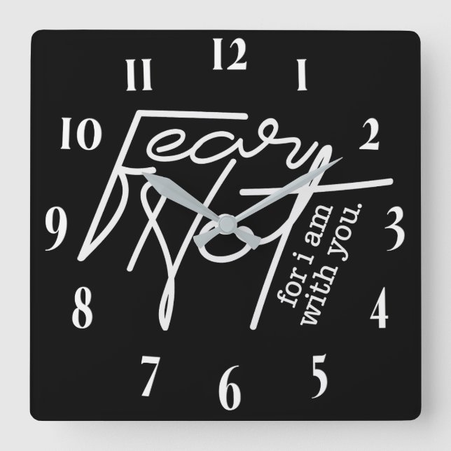 Inspirational Christian Bible Verse Square Wall Clock (Front)