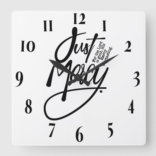 Inspirational Christian Bible Verse Square Wall Clock (Front)