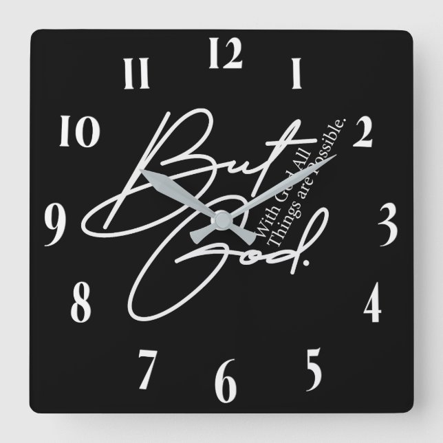 Inspirational Christian Bible Verse Square Wall Clock (Front)