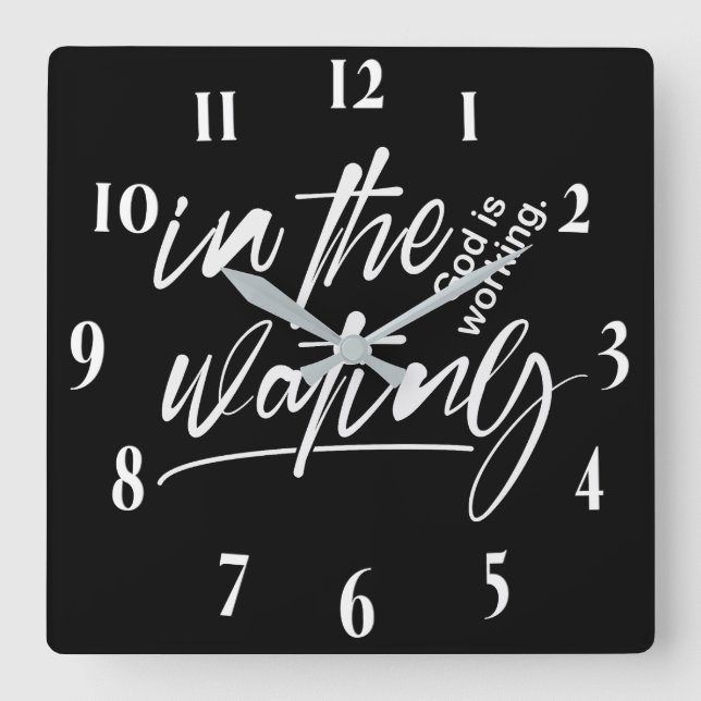 Inspirational Christian Bible Verse Square Wall Clock (Front)