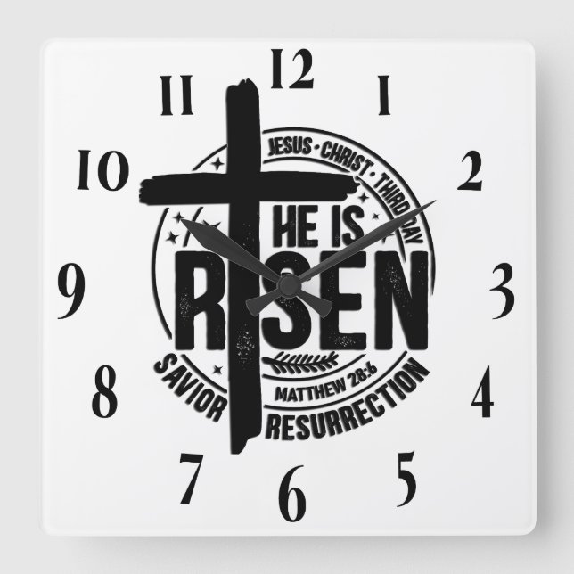 Inspirational Christian Bible Verse Square Wall Clock (Front)