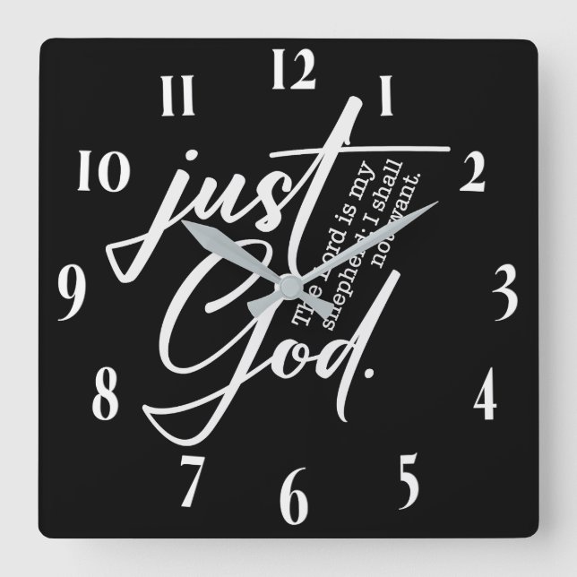 Inspirational Christian Bible Verse Square Wall Clock (Front)