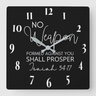 Inspirational Christian Bible Verse Square Wall Clock