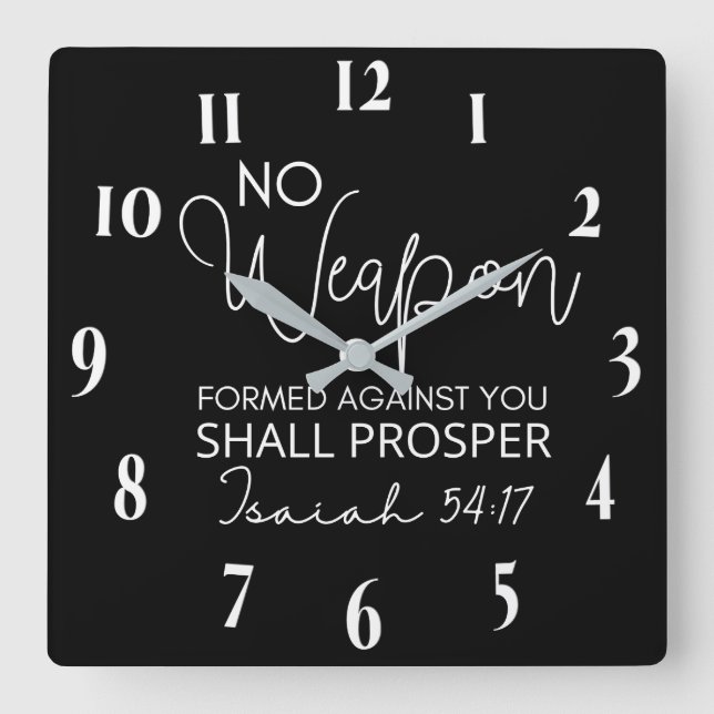 Inspirational Christian Bible Verse Square Wall Clock (Front)